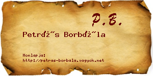 Petrás Borbála névjegykártya